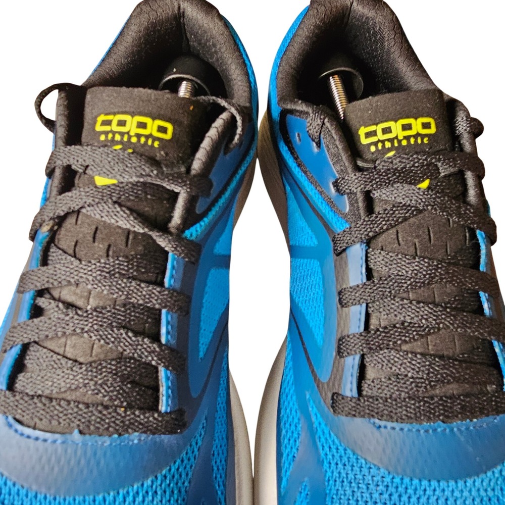 Topo Athletic Zephyr Mens 11.5 Blue Black Road Running Shoes ZipFoam Gorpcore - Picture 13 of 14